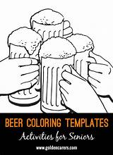 Beer Colouring Templates Activities Coloring October Seniors Oktoberfest sketch template