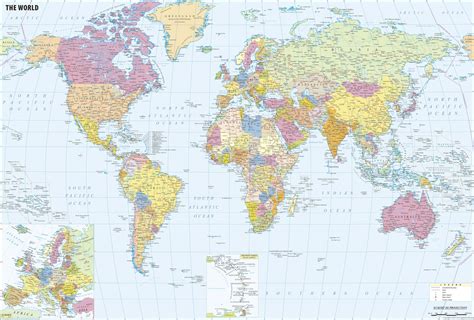 world political  cities wall map  maps  world mapsales