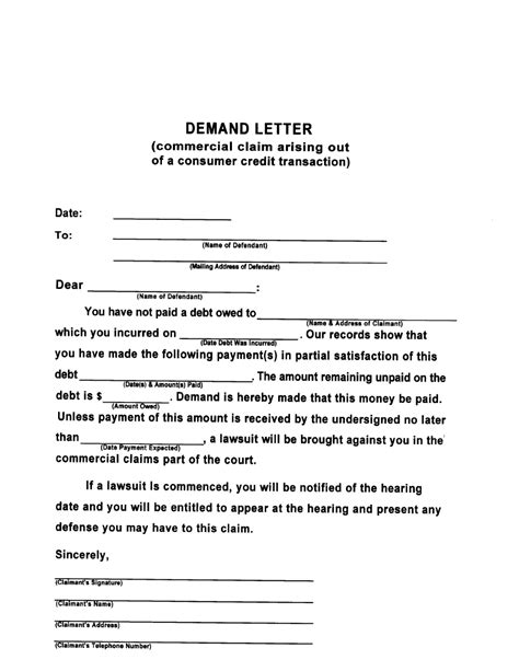demand letter sample  kb  pages legal forms word
