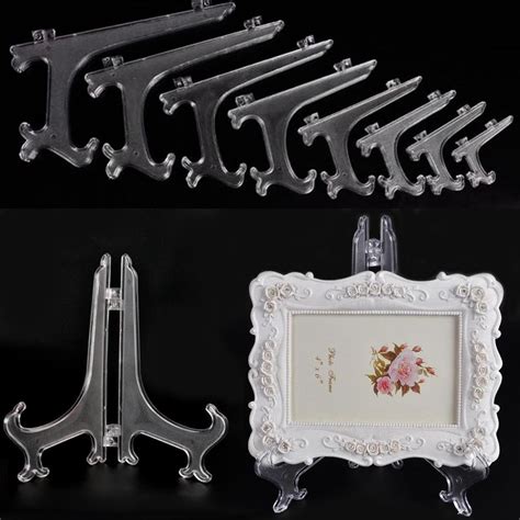 clear transparent photo picture frame display stand holder