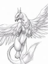 Mythical Creatures Drawing Gryphon Creature Drawings Fantasy Griffin Deviantart Mythological Sketches Mythology Griffon Getdrawings Tattoo Choose Board Animal Happy Magical sketch template