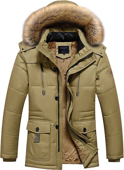 yyzyy herren winter dicke warm full zip mit kapuze jacken mantel parka draussen outdoor