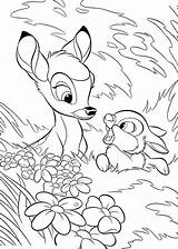 Coloring Bambi Thumper Snow sketch template