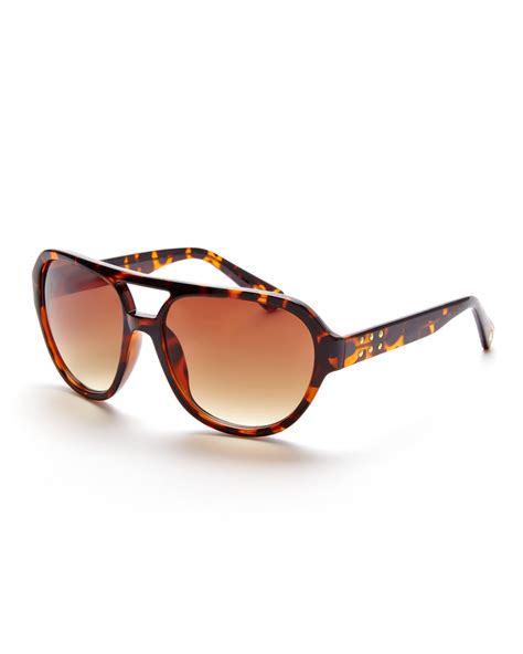 lyst vince camuto vc184 tortoiseshell aviator sunglasses in brown for men