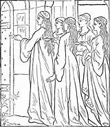 Virgins Parable Wise Parables Kluge Jungfrauen Perlen Christliche Bibel sketch template