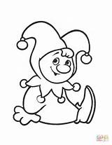 Clown Coloring Pages Cute Face Drawing Printable Clowns Color Clipart Paper Template sketch template