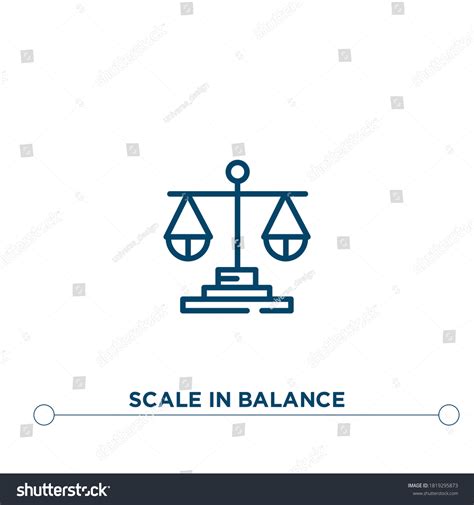 balanced scale outline vector icon simple stock vector royalty   shutterstock
