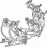 Pere Reindeer Sleigh Traineau Imprimer Vicoms Santas Rudolph Everfreecoloring Nosed Nose sketch template