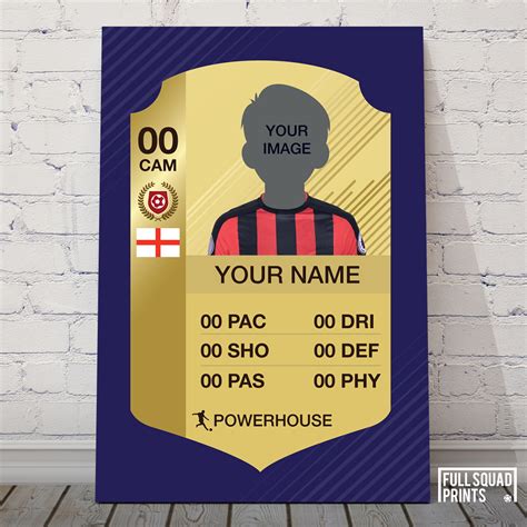personalised fifa card poster custom fifa ultimate team card