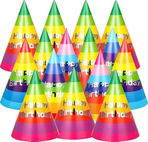 amazoncom  pieces birthday hat rainbow birthday party hatsbirthday