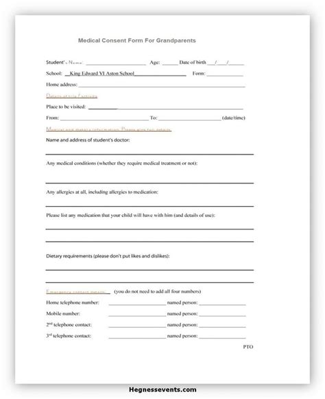medical consent form    hennessy