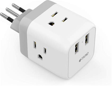 italy plug adapter trond safe grounded travel power adapter   usb ports  american
