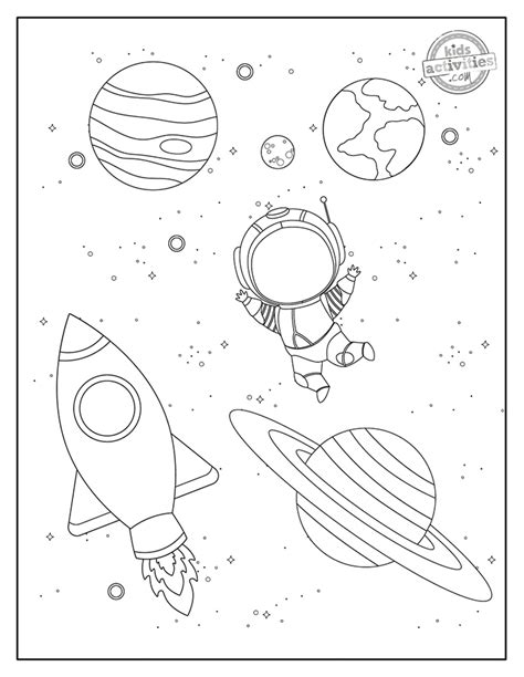 saturn  space coloring page