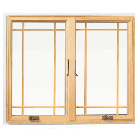 andersen       series casement wood window  white exterior  prairie grilles