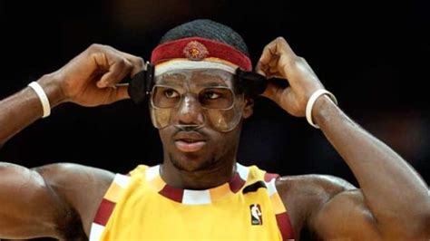 lebron james dons mask  protect nose cbc sports