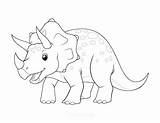 Dinosaur Triceratops sketch template