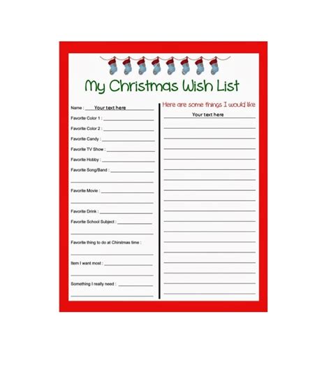 ideas  coloring christmas list template