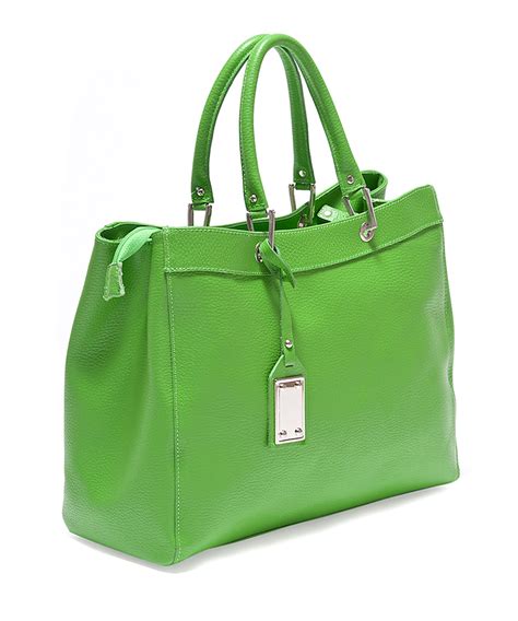 discount green leather structured handbag secretsales