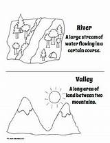 Landforms Coloring Pages Kids Dictionary Getcolorings Printable Book sketch template