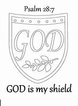Coloring God Shield Faith Psalm Pages Kids 28 Bible School Sunday Drawing Armour Crafts Color Psalms Printable Colouring Activity Toddler sketch template