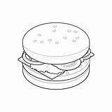 Hamburger Unhealthy Isometric Illustrazione Burgers Ungesundes Isometrisches Konzeptes Lebensmittel Malbuch Alimento Concetto Alimenti Isometrico Preparazione Rapida Sano sketch template