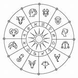 Zodiacal Astrology Kreis Zodiac Vektors sketch template