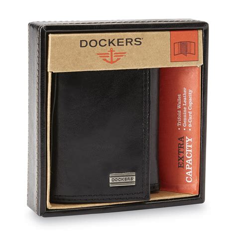 dockers mens extra capacity leather trifold wallet clothing shoes