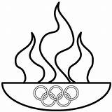 Olympic Olympics Coloring Torch Clipart Pages Rings Printable Clip Flame Fire Drawing Line Sketch Summer Cliparts Games Theft Commemorating Ring sketch template