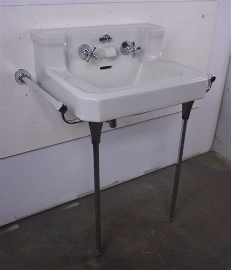 antique vintage american standard white console sink companion lavatory  americanstandard