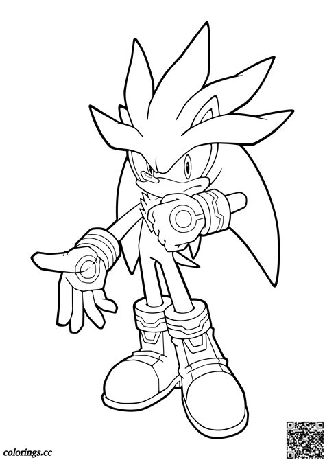 sonic  hedgehog silver coloring pages