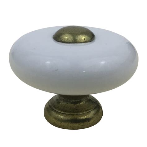 ceramic knob  white antique brass rapid start