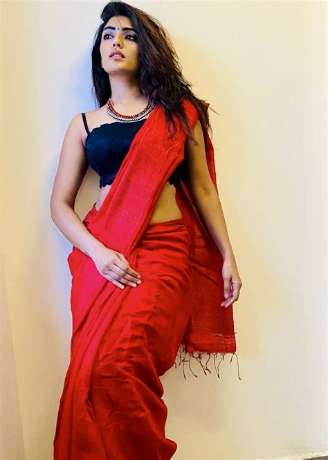 Eesha Rebba Hot Stills In Red Saree South Indian Actress