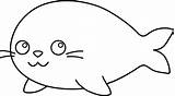 Seal Clipart Clip Cartoon Cute Seals Line Lineart Coloring Baby Pages Template Colorable Easy Cliparts Transparent Library Simple Sweetclipart Webstockreview sketch template
