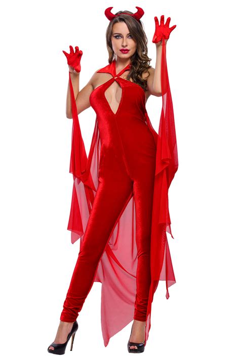 New Sexy Witch Devil Party Evil Sorceress Outfit Adult Devilish Diva
