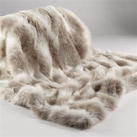 arctic reindeer faux fur throwblanket  xl bed bath home