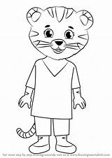 Tiger Daniel Mom Neighborhood Coloring Pages Drawing Draw Step Color Cartoon Katerina Kittycat Printable Template Getcolorings Tigers sketch template
