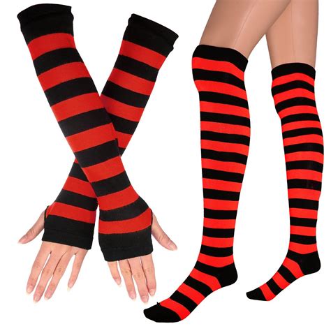 buy womens extra long striped socks over knee high opaque