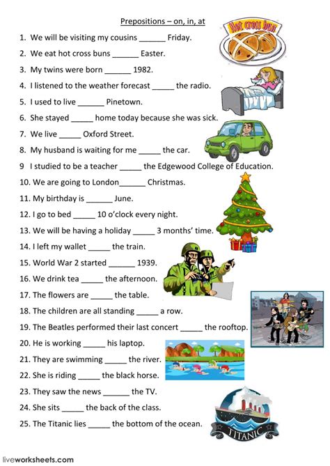 prepositions interactive worksheet