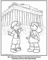 Coloring Girl Greek Guide Greece Scout Thinking Print Makingfriends Choose Board sketch template