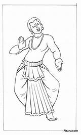 Kuchipudi Dancer Coloring Pitara Pages sketch template