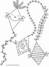 Coloring Pages Kite Kites Miscellaneous Kids Color Printable Sheet Sheets Found sketch template