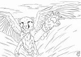 Cheetah Winged Lineart Moony sketch template