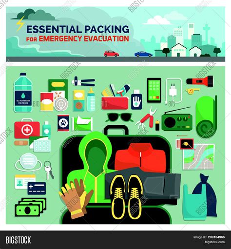 essential packing kit vector photo  trial bigstock
