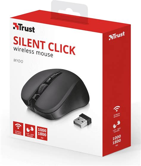 trust mydo silent click wireless mouse optical black conradcom