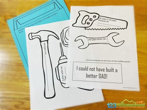 cute toolbox printable fathers day craft  printable