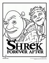 Shrek Coloring Forever After Pages Cartoon sketch template