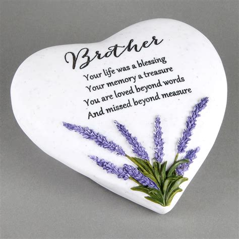 Thoughts Of You Love Heart Graveside Memorial Plaque Brother