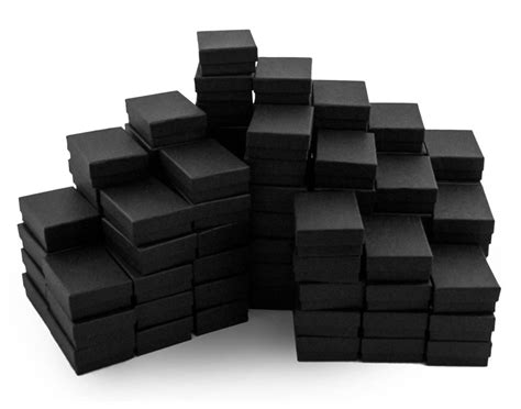 black paper cotton filled jewelry box  small jewelry boxes