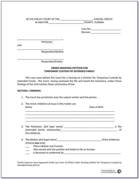 printable legal guardianship forms  printable