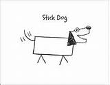 Stick Dog Colouring Drawing Scholastic sketch template